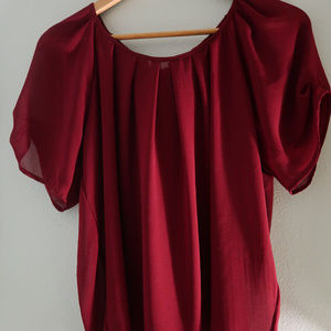 Beautiful deep red flowy top